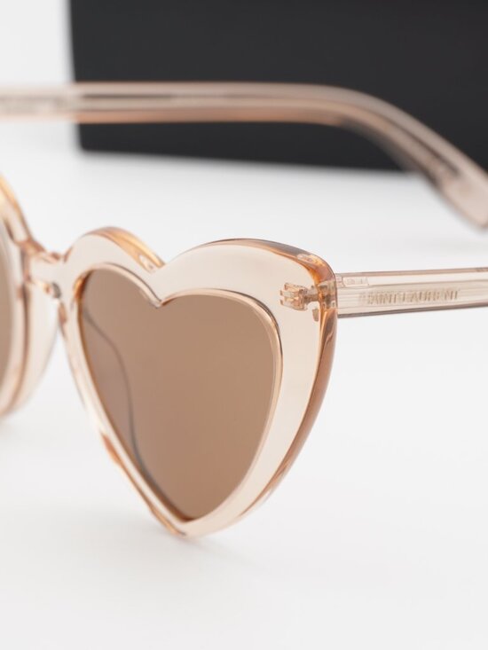 Saint Laurent SL181 LOU LOU 020 Heart Sunglasses - Nude / Brown main image 7
